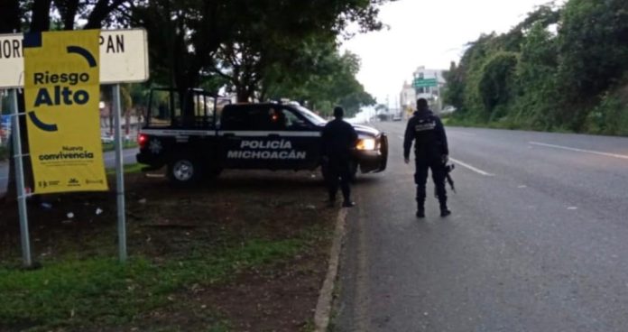 Ante Bandera Amarilla, efectúa SSP tareas de prevención contra COVID-19 en Uruapan