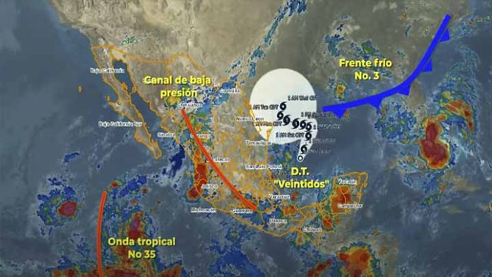En Veracruz activan alerta Gris por depresión tropical, Michoacán espera lluvias muy fuertes