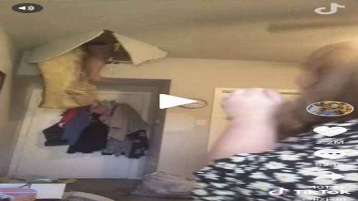 Mientras grababa un Tik Tok su madre rompe el techo de su habitación