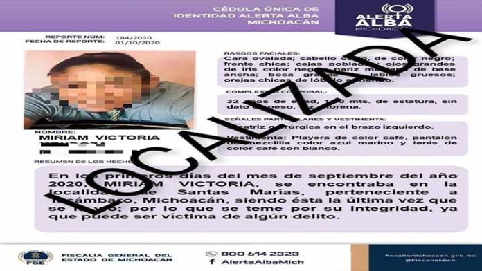 Miriam Victoria fue hallada sin vida