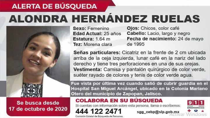 Localizan con vida a Alondra, quien fuera reportada desaparecida en Jalisco Localizan con vida a Alondra, quien fuera reportada desaparecida en Jalisco
