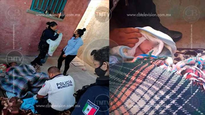 Nace un bebé la calle; la Policía Morelia les brindó apoyo