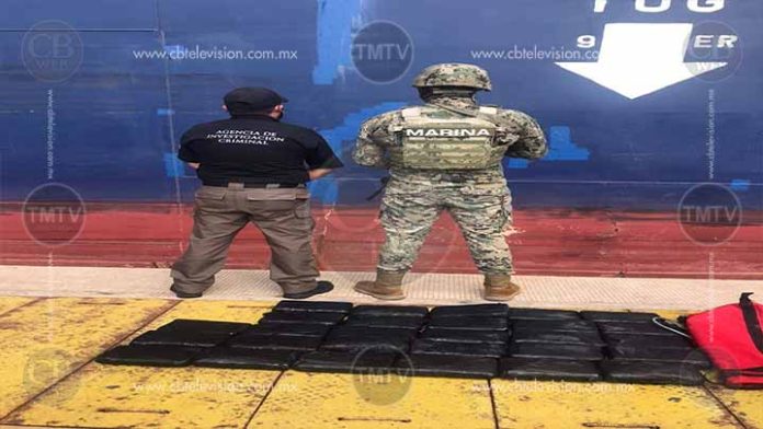 SEMAR decomisa 37 kilos de cocaína en un buque colombiano