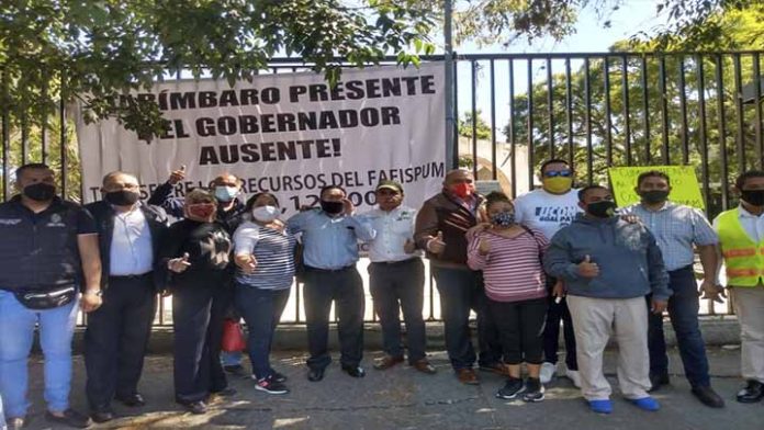 Ayuntamiento de Tarímbaro realizan caravana en exigencia la transferencia de 12 mdp del recurso del faeispum