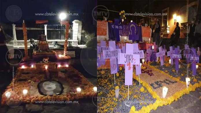 Feministas recuerdan a las víctimas de feminicidios en Michoacán con homenaje