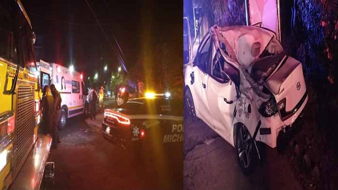 Vuelca auto en Camelinas y deja dos personas lesionadas