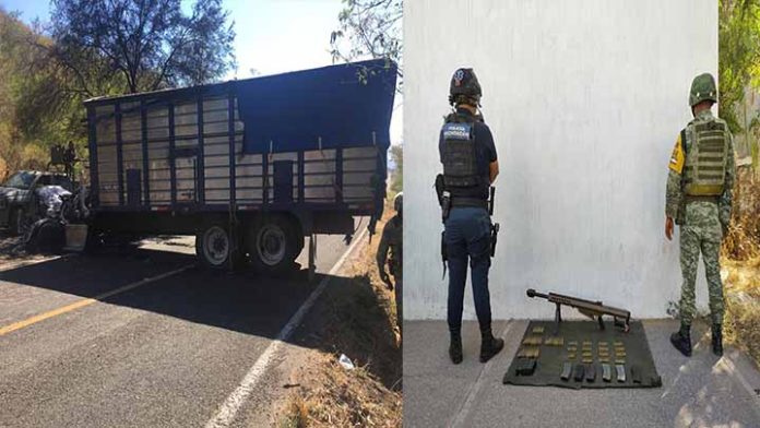 Aseguran Sedena un arma, cargadores y cartuchos, en Aguililla