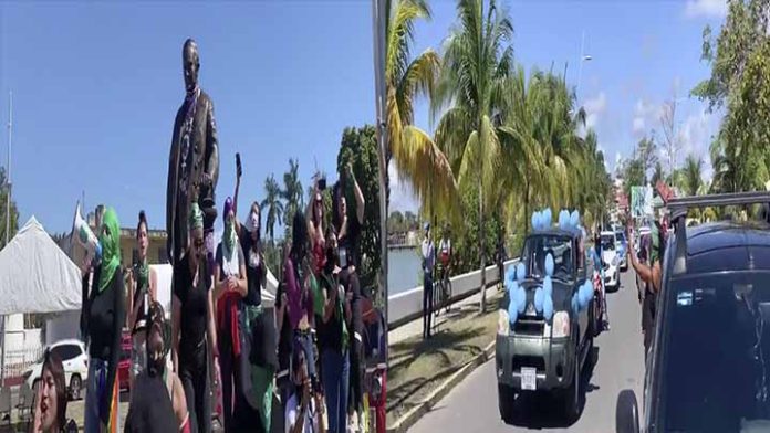 Tensión por presencia de grupos feministas y próvida en el Congreso de Quintana Roo
