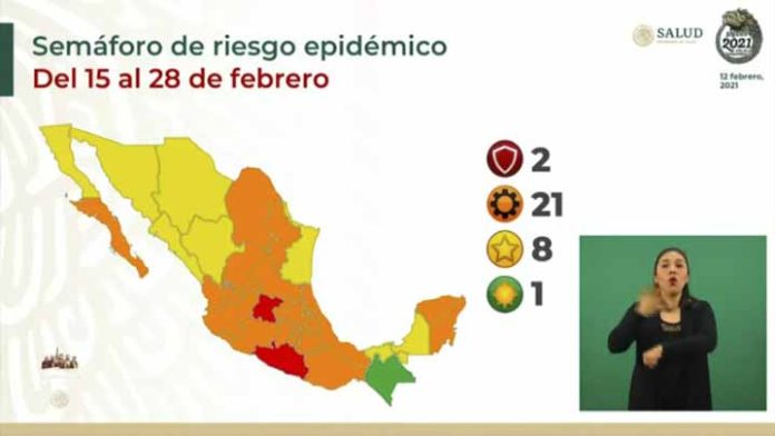 Solo Guanajuato y Guerrero en semáforo epidemiológico rojo