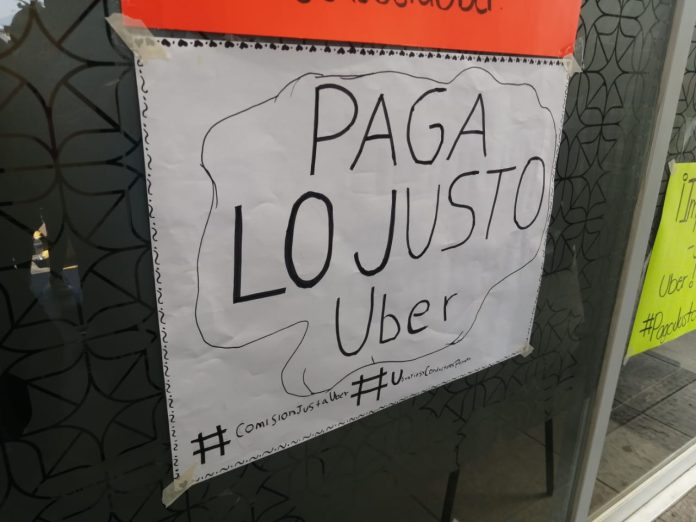 Conductores de Uber se manifiestan, exigen mejores tarifas y comisiones justas