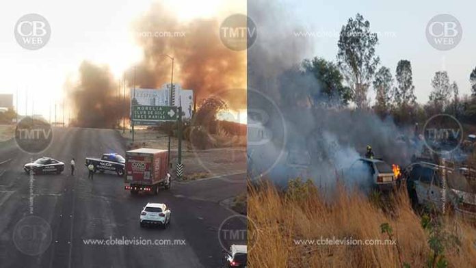 Se incendia corralón de tránsito en Morelia