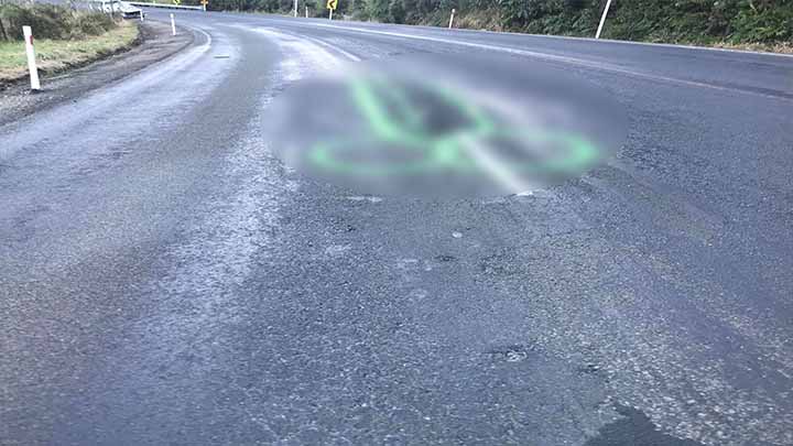 Activista dibuja genitales masculinos para señalar los baches Activista dibuja genitales masculinos para señalar los baches