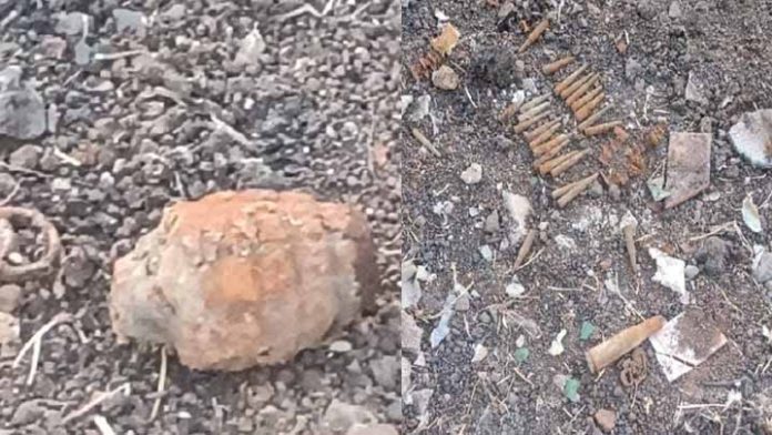 Niños jugaban en la tierra y encuentran granadas y cartuchos en un predio de Morelia