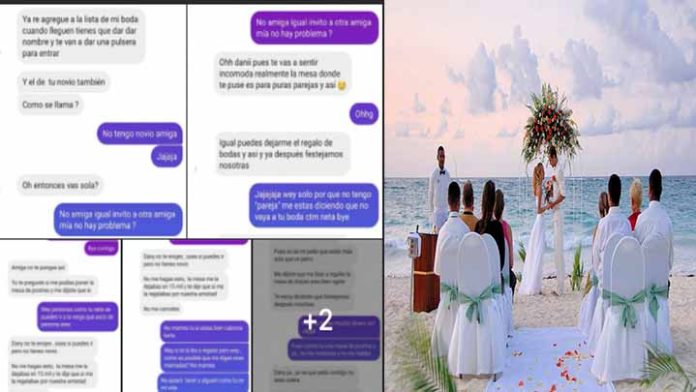 La desinvitan de una boda por no tener pareja