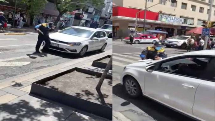 Automovilista se lleva puesto a policía para evitar una multa