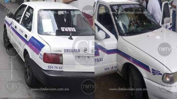 Atacan a balazos a un taxista en Uruapan; sobrevive de milagro