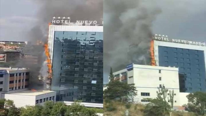 Se incendia Hotel en Madrid, España