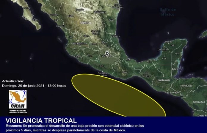 Desarrollo de una nueva zona de baja presión con potencial ciclónico