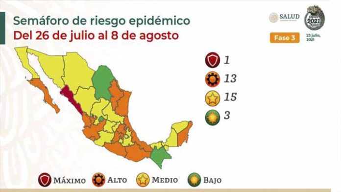 Michoacán se encuentra en amarillo en el semáforo epidemiológico nacional