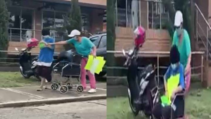 Mujer usa a su hija para pedir limosna, finge que tiene discapacidad