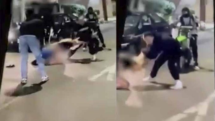Indignante, motociclistas golpean a una mujer por tocarles el claxon