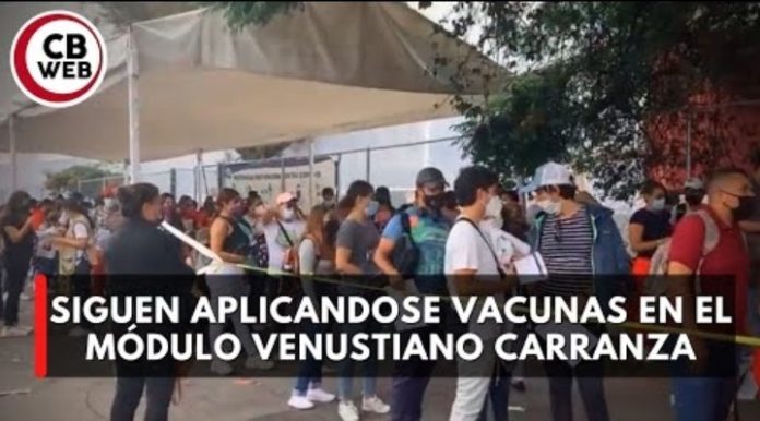 Siguen aplicando vacunas en el módulo venustiano carranza