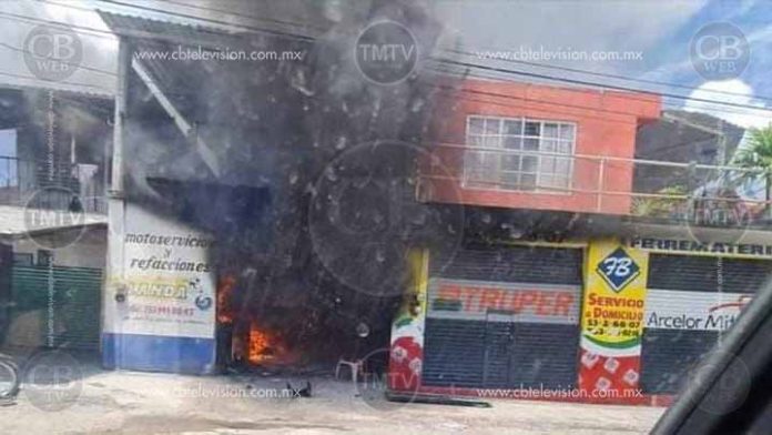 Incendio de taller deja un menor de edad lesionado