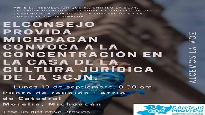 Convocan a marcha provida en Morelia, el próximo lunes