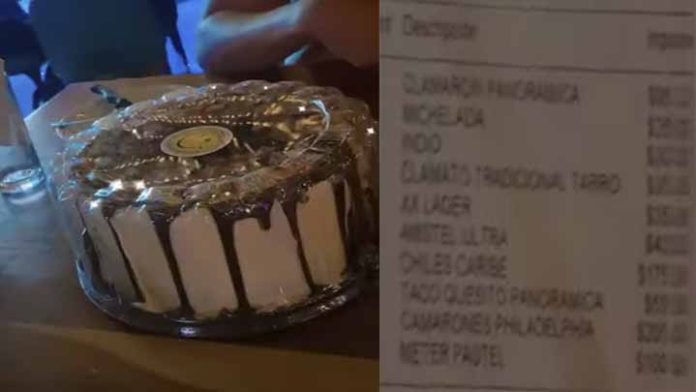 Pidieron a restaurante guardar un pastel y se los cobraron en la cuenta