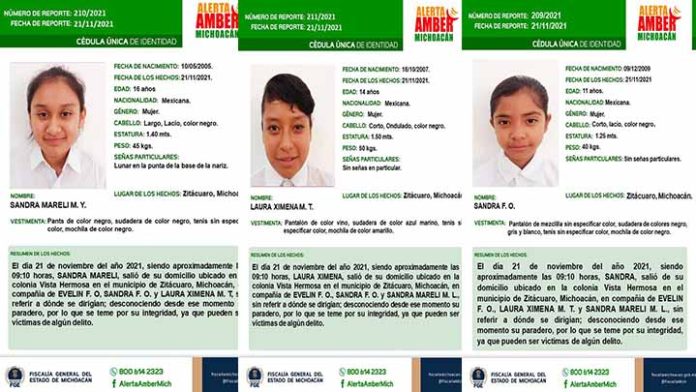Niñas extraviadas habrían escapado de una Casa Hogar de Zitácuaro