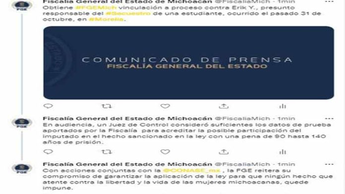 Erik podría alcanzar 140 años de prisión por el secuestro y homicidio de Fernanda
