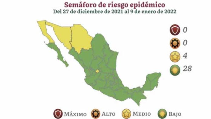 México terminará el 2021 con la mayoría de los estados en semáforo verde