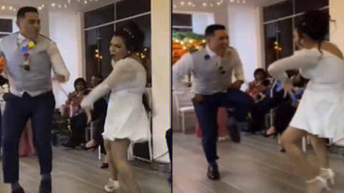 Al ritmo de “eso tilín” pareja celebra su boda