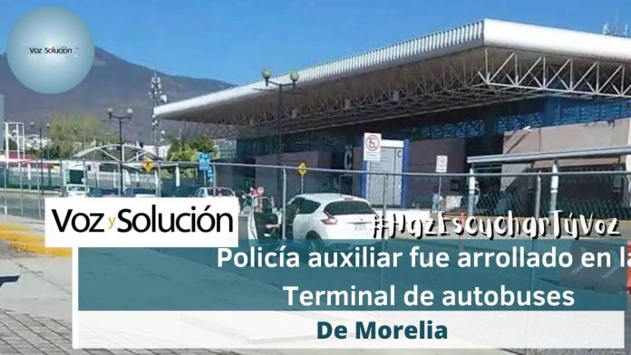 Policía auxiliar fue arrollado en la Terminal de autobuses