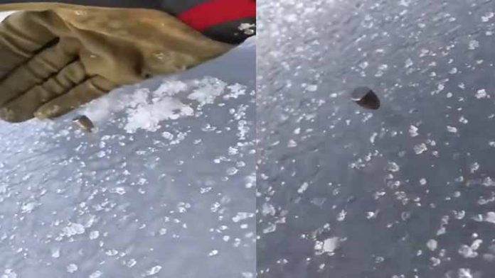 Bala giratoria, fenómeno que sucede al disparar sobre hielo