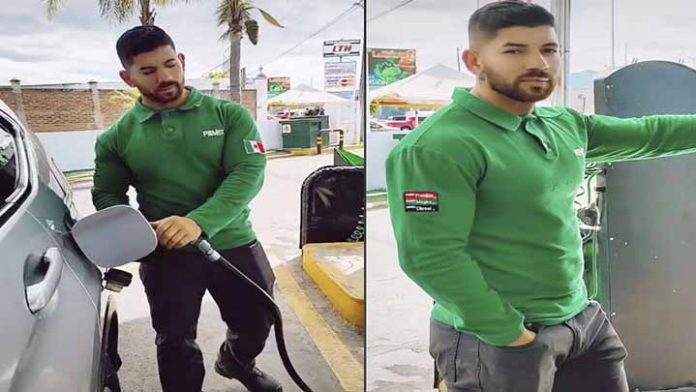 Despachador de gasolina michoacano se hace viral “por guapo”