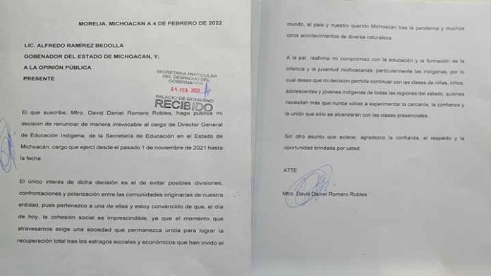 Para evitar confrontación, renuncia director de educación indígena