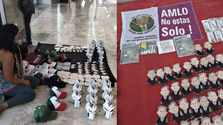 Se venden "recuerditos" de AMLO en el AIFA Se venden "recuerditos" de AMLO en el AIFA