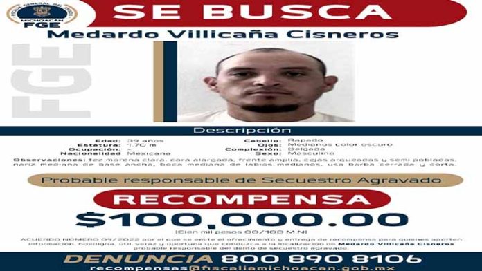 FGE ofrece 100 mil pesos por presunto secuestrador de una joven en Xangari