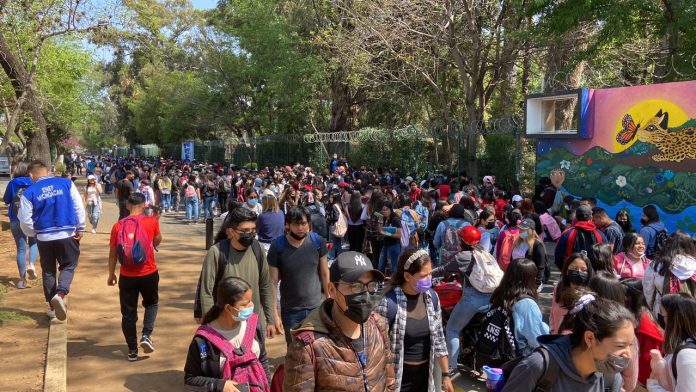 Normalistas realizaron marcha rumbo al bosque Cuauhtémoc; se niegan al cambio de malla curricular