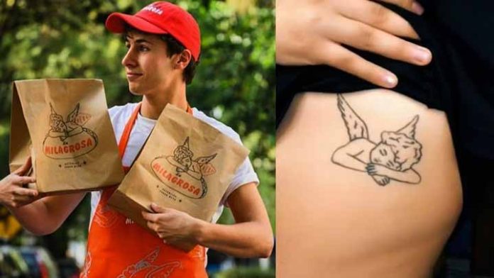 Joven se entera que su tatuaje es el mismo logo de la taqueria de Juanpa Zurita