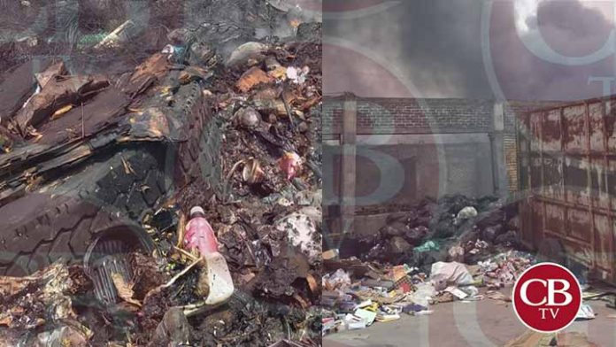 Reportaban incendio de recicladora y resultó ser un predio con basura