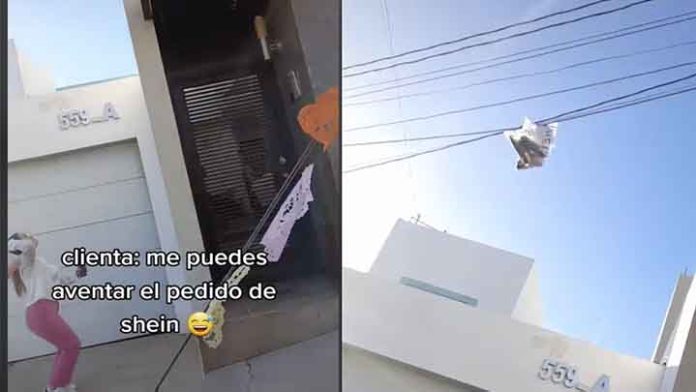 TREMENDO FAIL! Avienta pedido de clienta y se atora entre los cables