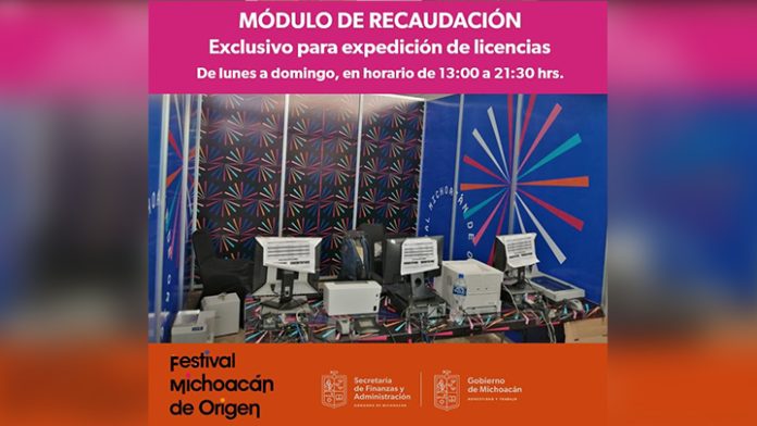 Licencias de conducir podrán ser tramitadas en módulo del Festival Michoacán de Origen