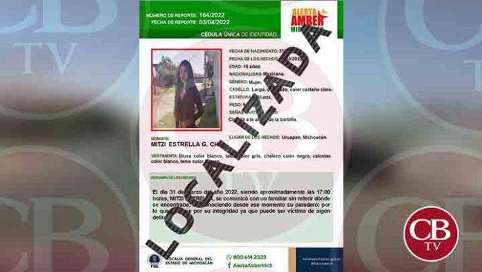 Localiza FGE en Chiapas a adolescente desaparecida en Uruapan