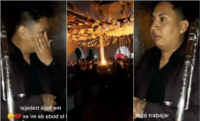 Músico toca en la boda de su exnovia y al enterarse no puede contener las lágrimas