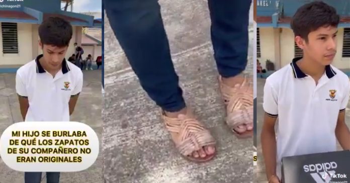 Manda a su hijo en chanclas