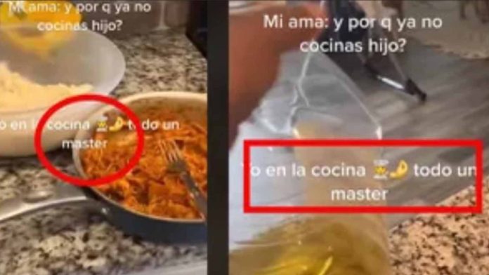 ¡Master chef! Joven confunde fabuloso con aceite de cocina