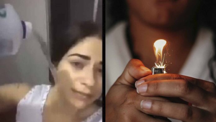 Mujer amenaza con prenderse fuego porque su esposo no le perdonó una infidelidad