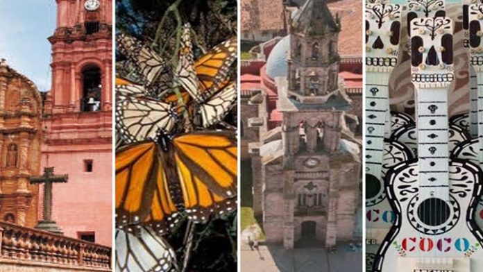 Tlalpujahua, Jiquilpan, Angangueo, Paracho, y Pátzcuaro, en el Billete de la Lotería Nacional